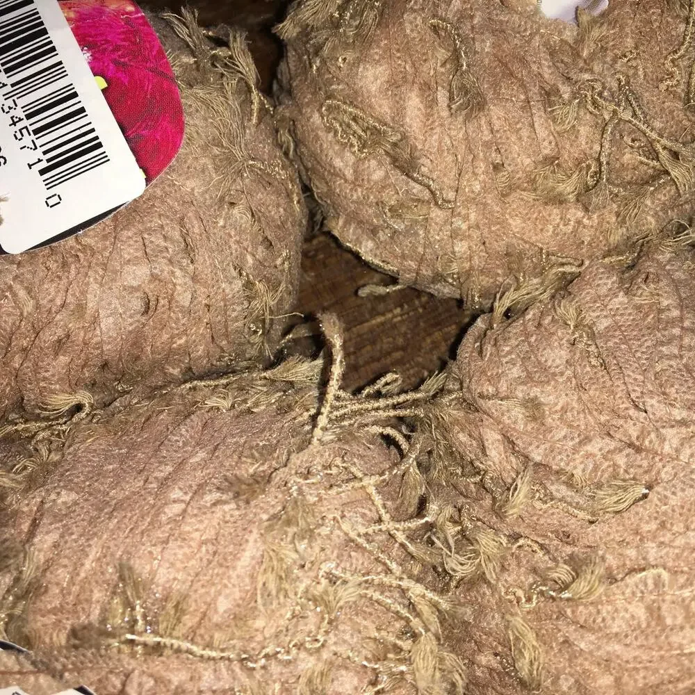 LOT OF 9 Adriafil Frou Frou Shaggy Mixed Fiber Cotton Blend Yarn Fancy Tan Italy